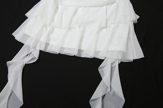 Ruched v neck ruffle solid cami mini dress