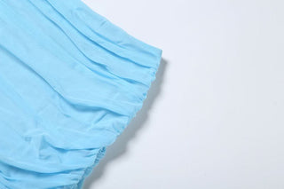 Ruched knotted mesh tube maxi skirt set