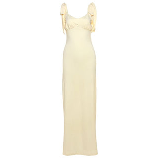 Self tie v neck ruched backless maxi dress