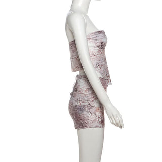 Leopard print backless tube pant set