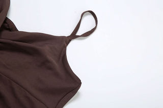 V neck solid ruched ruffle cami short pant set