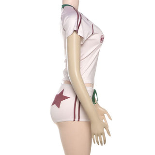 Short sleeve letter print short pant set