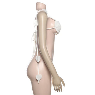 Sweetheart pattern self tie cami top