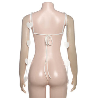 Sweetheart pattern self tie cami top