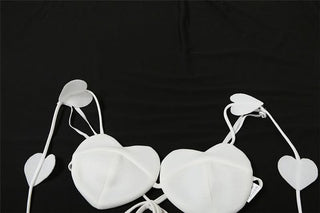 Sweetheart pattern self tie cami top