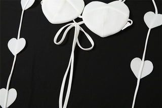 Sweetheart pattern self tie cami top