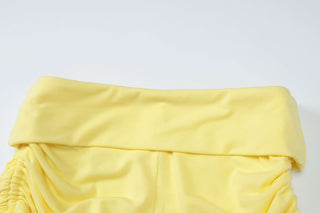 Halter beaded drawstring short pant set