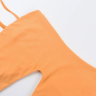 Square neck hollow out cami cut out mini dress