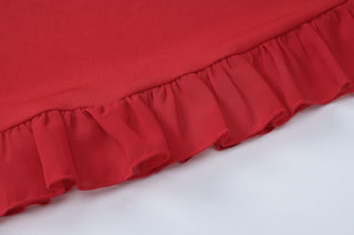 Ruffle solid self tie cami mini dress