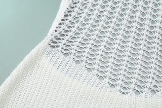 Halter hollow out self tie backless cut out mini dress