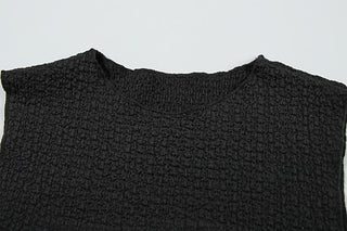 Crewneck sleeveless hollow out solid cut out maxi dress