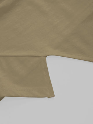 Cotton-blend Boat Neck Ruched Asymmetrical Hem Tee