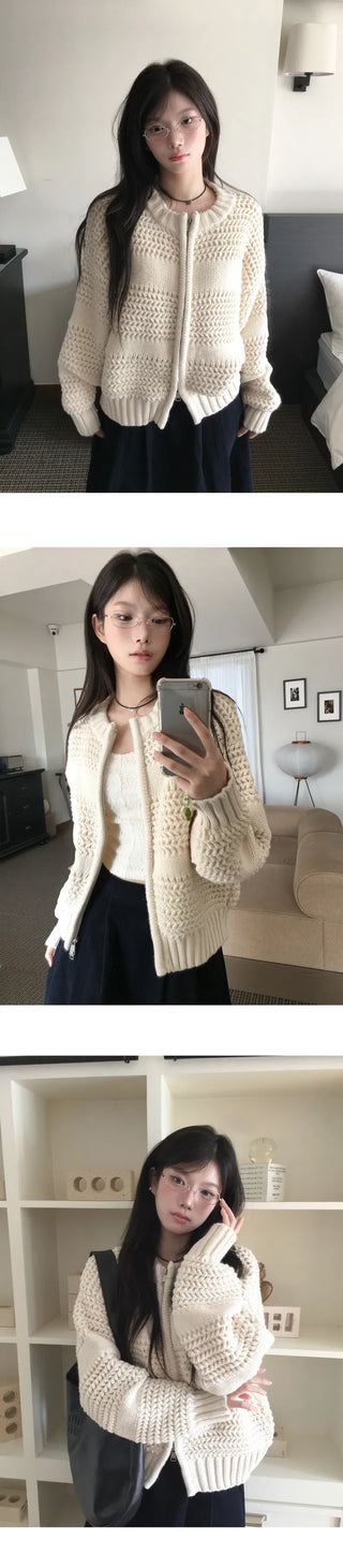 Heavy Thick Knitwear Haji Zip-up - 2 Colors