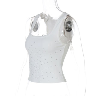 U neck beaded tank top