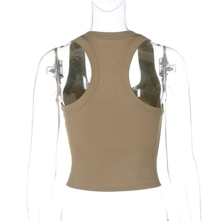 U neck solid tank top