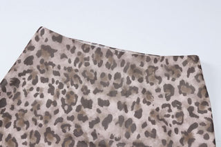 Leopard print mesh maxi skirt