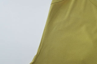 Halter backless u neck solid top