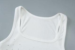 U neck beaded tank top