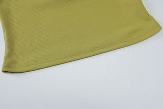 Halter backless u neck solid top