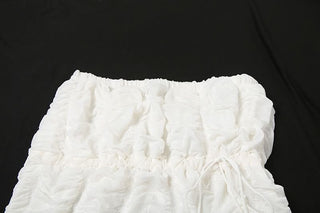 Ruched self tie halter ruffle maxi skirt set