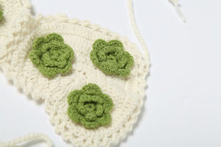 Halter self tie flower applique mini skirt set