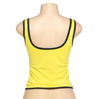 U neck "#Badgirl" pattern glitter contrast top