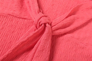 Textured knotted backless tube maxi skirt set