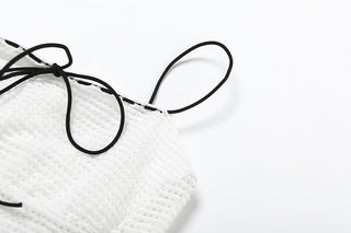 Square neck self tie spaghetti strap top