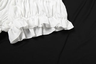 Bowknot ruffle ruched medium rise short pant