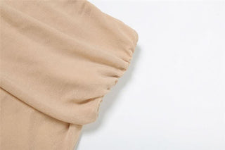 Ruched self tie halter backless maxi skirt set