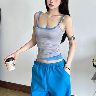 U neck backless 2 piece cami top