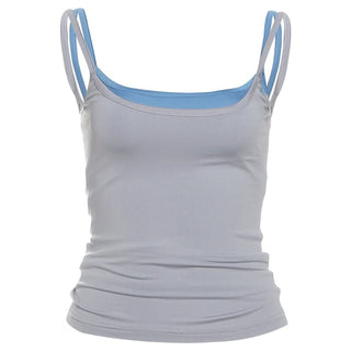 U neck backless 2 piece cami top