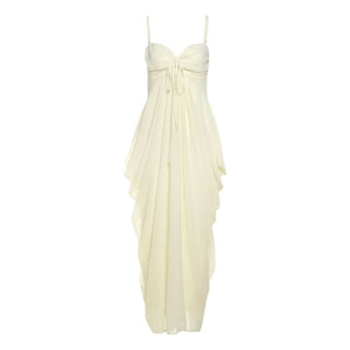 Ruched v neck hollow out cami cut out maxi dress