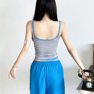 U neck backless 2 piece cami top