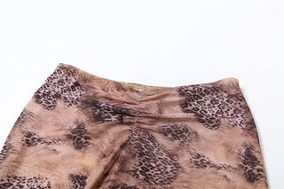 Halter ruched self tie print maxi skirt set