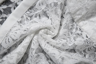 Halter self tie lace hollow out button cut out top