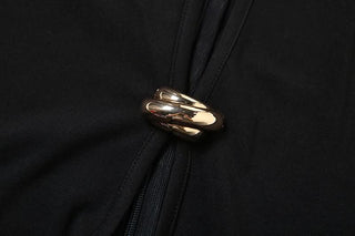 Hollow out zip-up v neck solid cut out mini dress