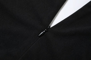 Hollow out zip-up v neck solid cut out mini dress