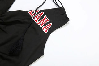 Ruched v neck slit striped irregular mini skirt set