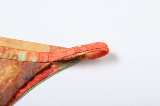 High slit print irregular 3 piece tube maxi skirt set