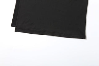 Slit v neck irregular solid cami maxi dress