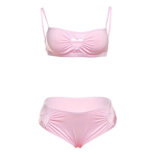 Hollow out square neck ruched cami pant set