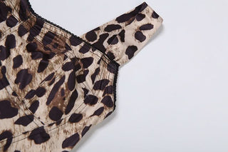 Leopard print v neck backless cami top