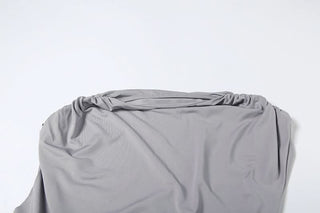 Ruched irregular solid crop mini skirt set