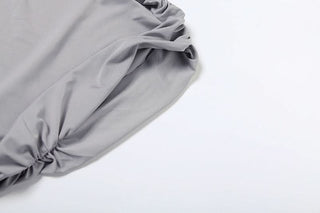 Ruched irregular solid crop mini skirt set