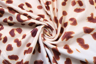 Lace hem leopard print v neck contrast top