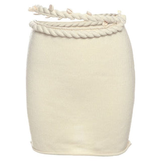 Knitted hollow out irregular zip-up cut out mini skirt