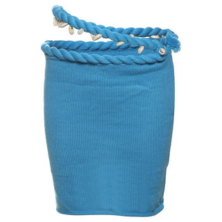 Knitted hollow out irregular zip-up cut out mini skirt