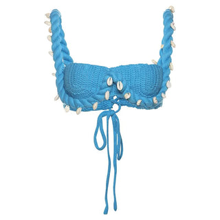 Self tie knitted square neck backless top