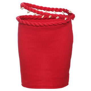 Knitted hollow out irregular zip-up cut out mini skirt